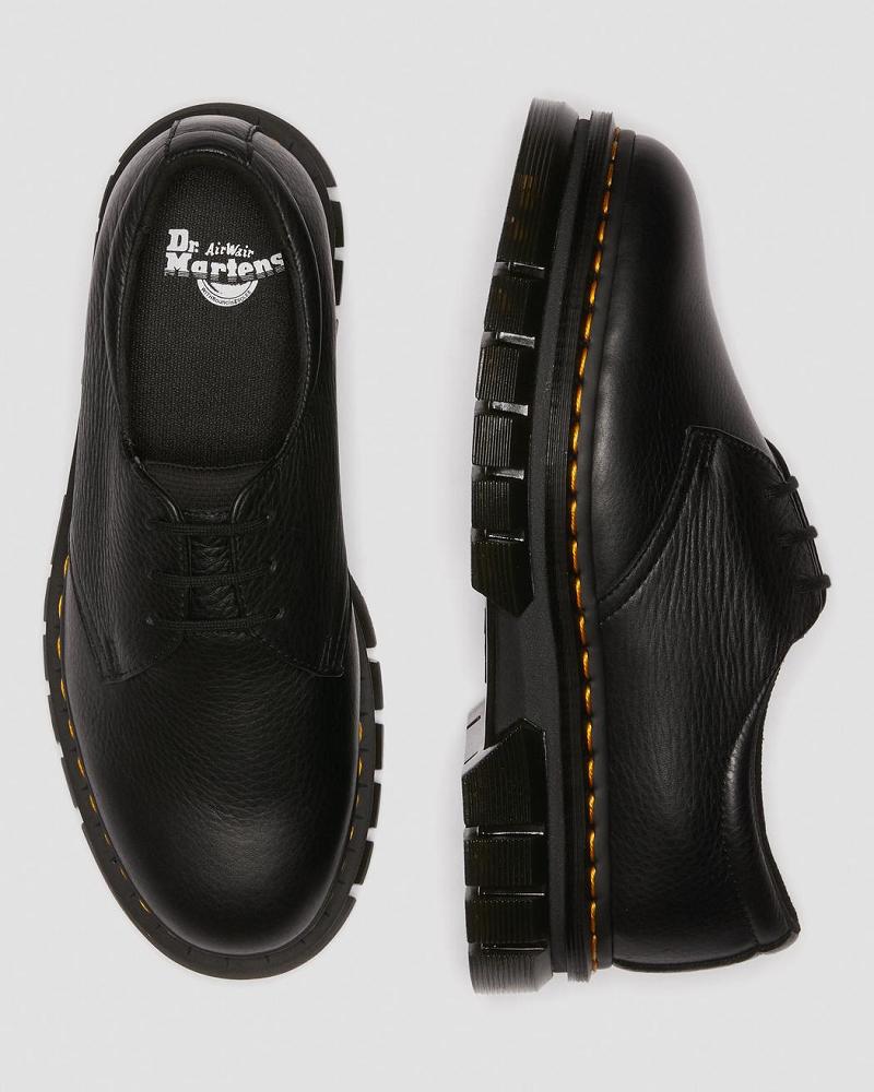 Black Men's Dr Martens Rikard Lunar Leather Platform Shoes | CA 627PJJ